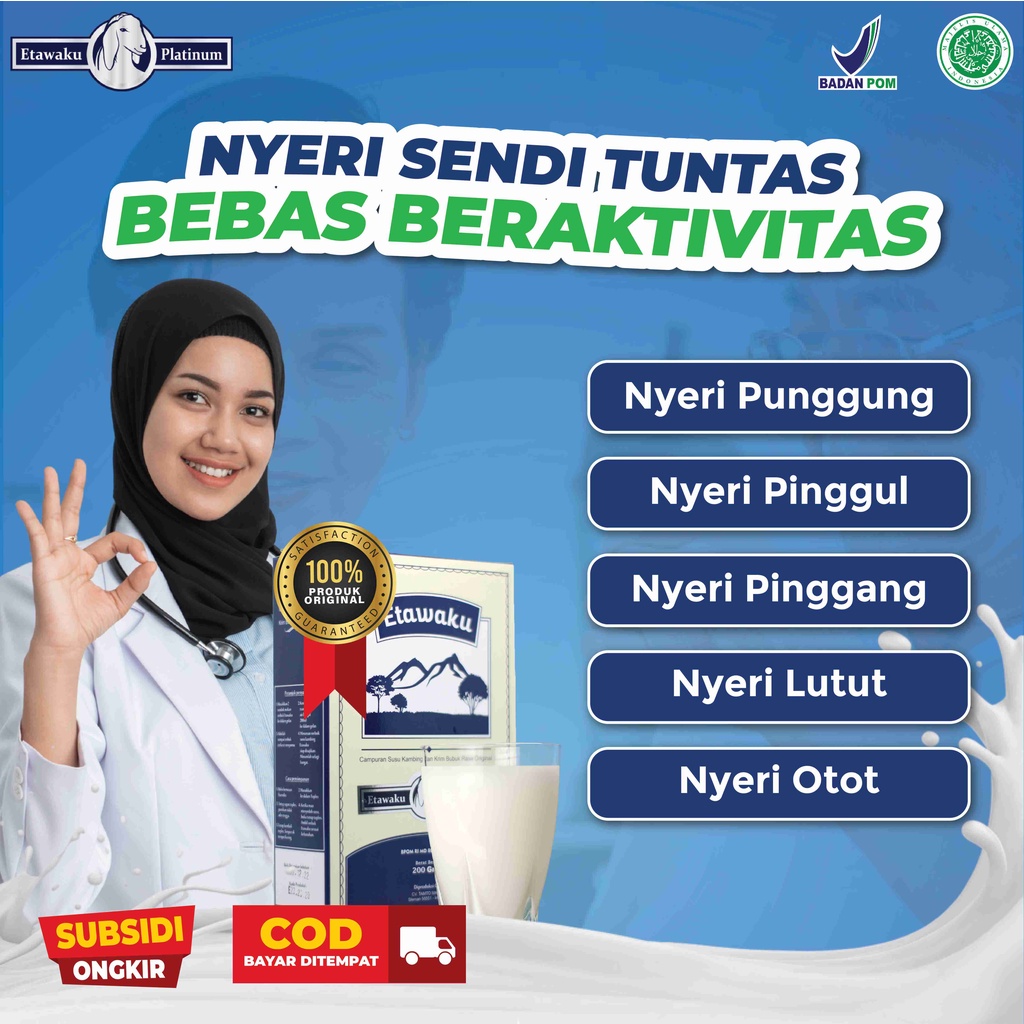 Etawaku Platinum - Susu Kambing Etawa &amp; Krimer Nabati Bubuk Susu Kualitas Premium 1 Box