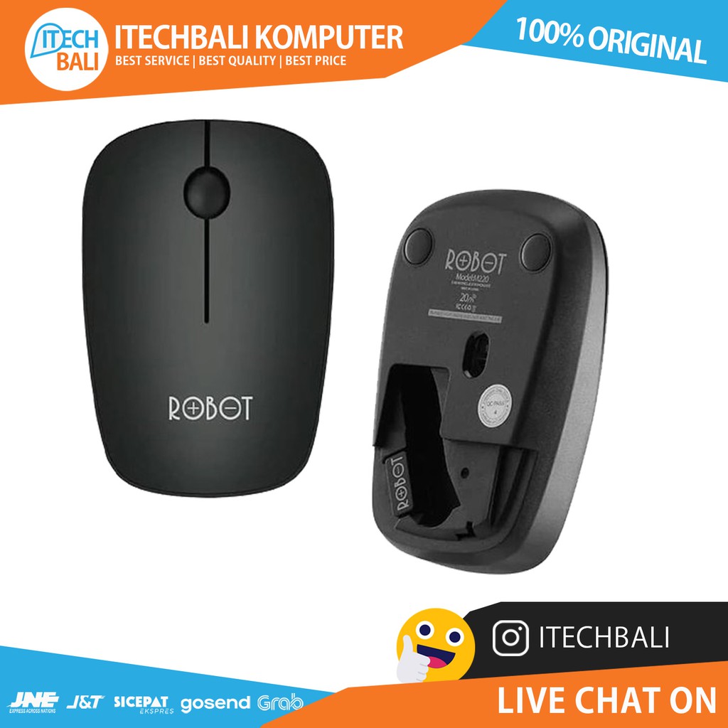 Mouse ROBOT M220 Mouse Wireless 2.4G Optical - Black | ITECHBALI