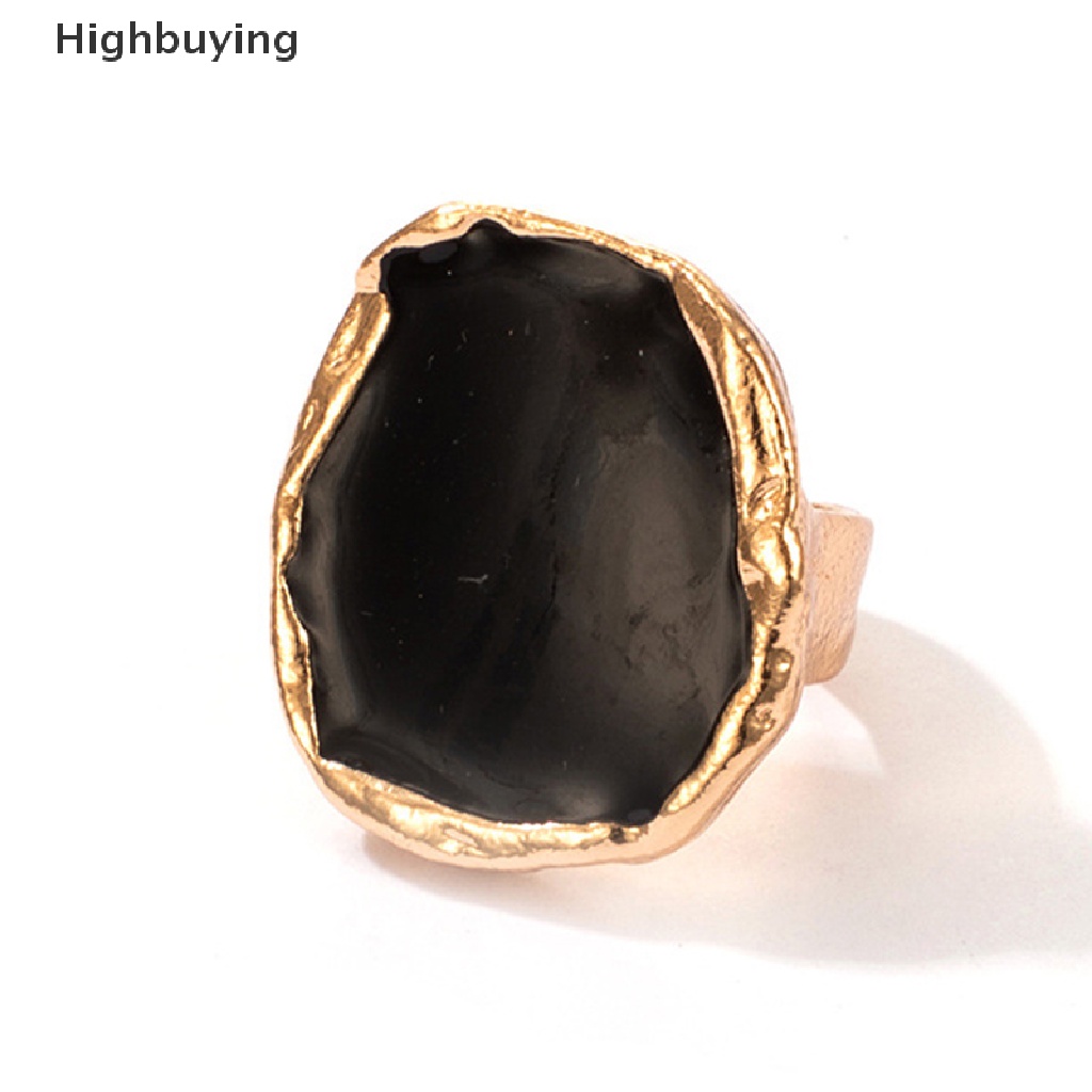 Hbid Cincin Batu Hitam Gaya Gothic Bohemian Untuk Pria / Wanita Charms