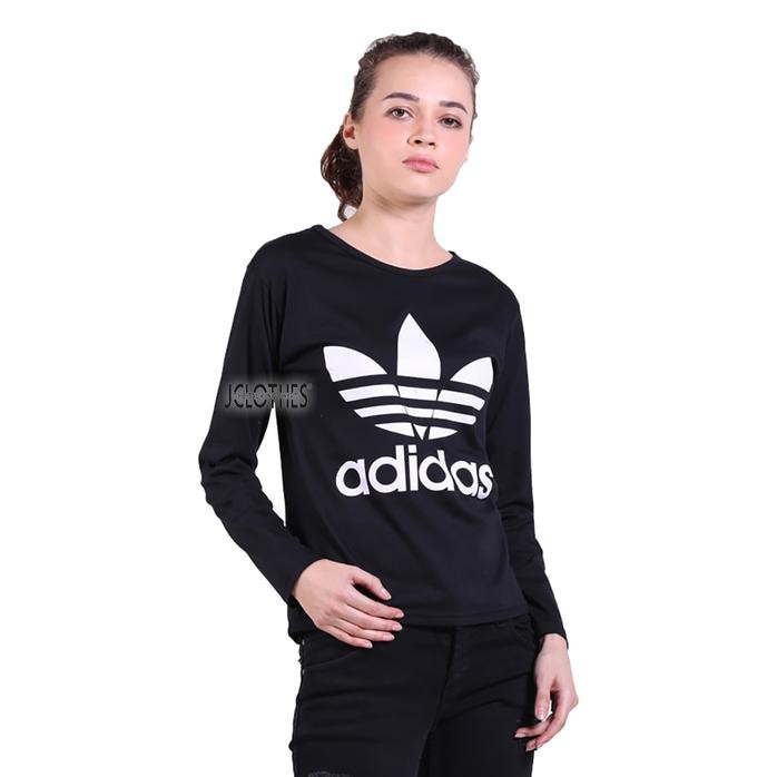 Kaos Lengan Panjang Wanita Adidas - Hitam