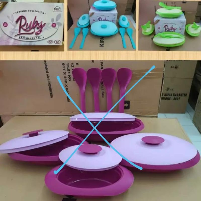 Ruby mangkok prasmanan set