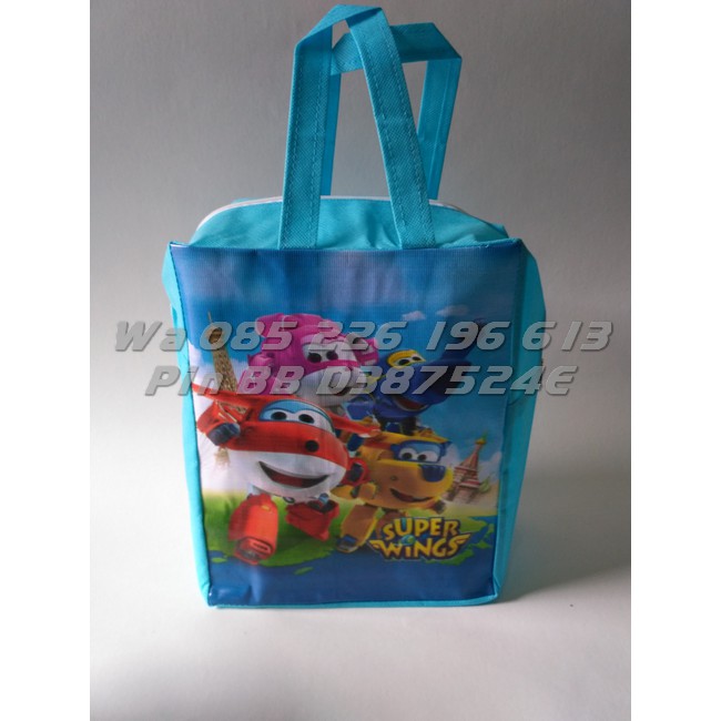 Tas Ultah Karakter SUPERWINGS | Tas Ultah Anak SUPERWINGS dengan Resleting
