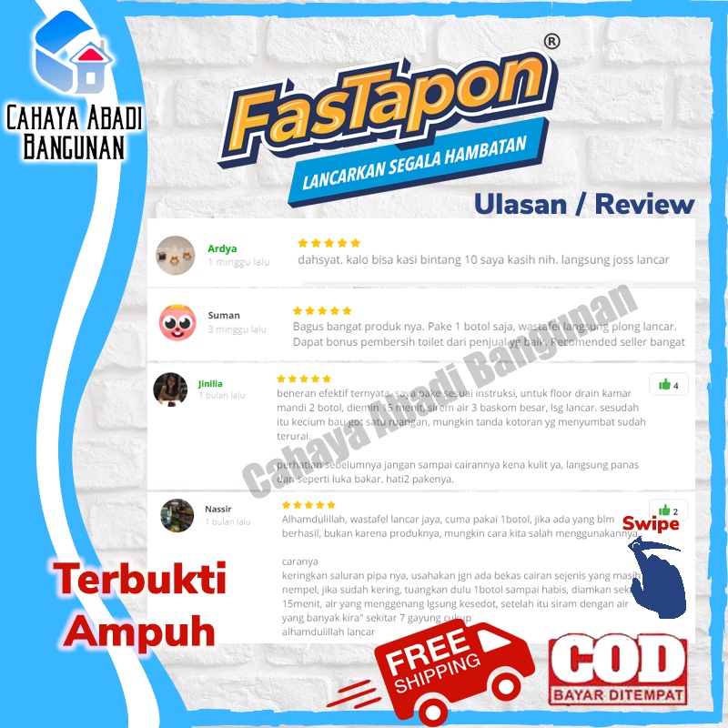 FasTapon Anti Sumbat Wc Saluran Air Wastafel Mampet Yang Bekerja Dengan Cepat dan Praktis