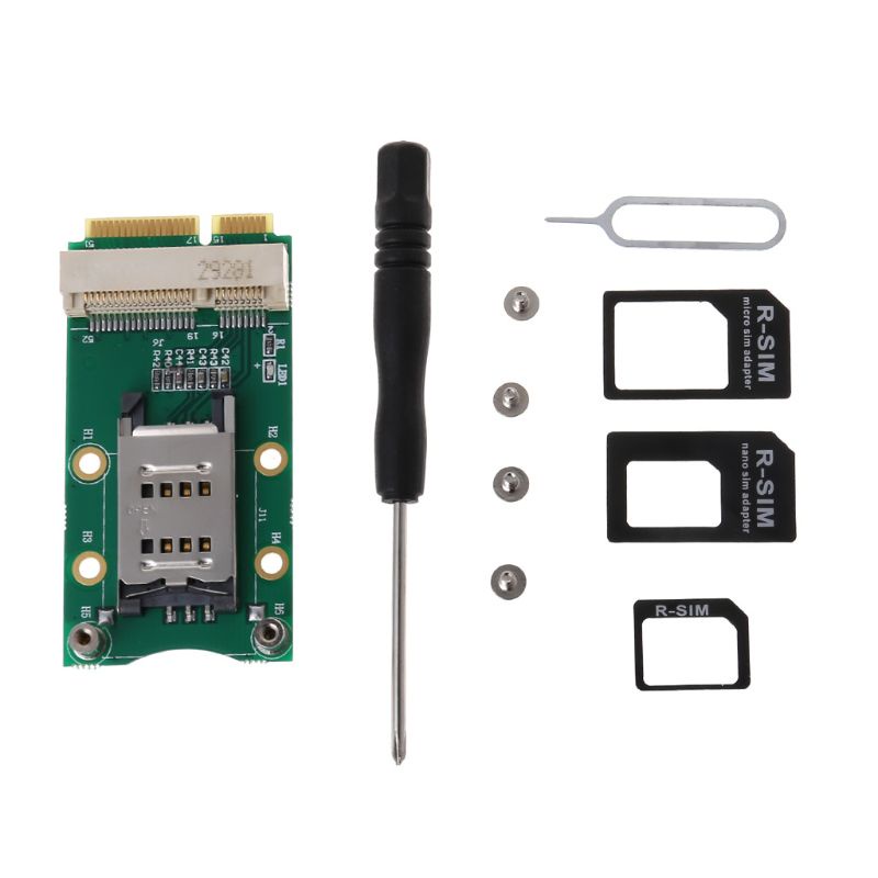 Btsg Adaptor Mini PCI-e Dengan Slot SIM Card Untuk 3G/4G WWAN LTE GPS Card Mini PCI-e