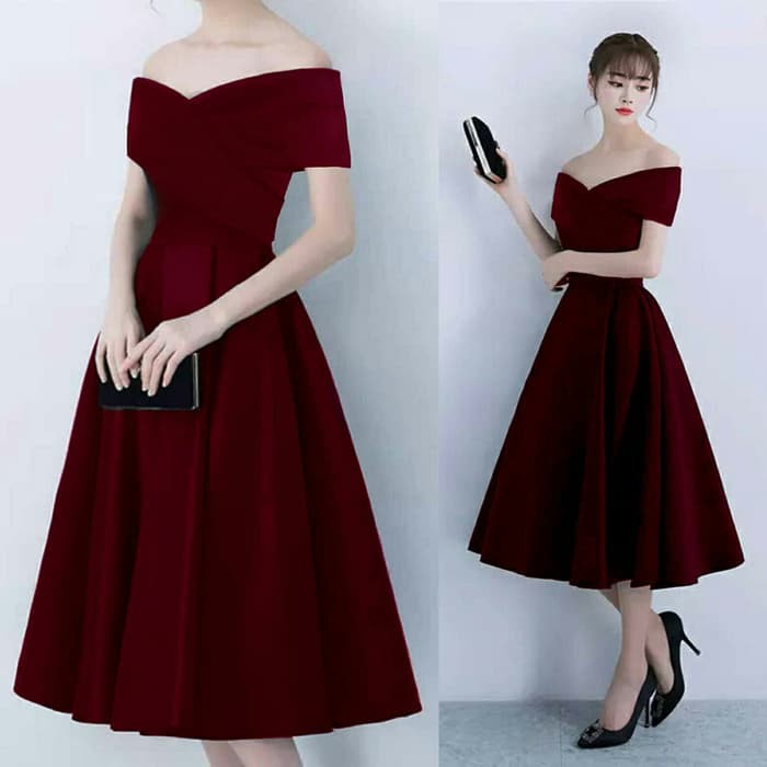 BAJU ATASAN DRES WANITA  Dress Scuba Sabrina Yuna -