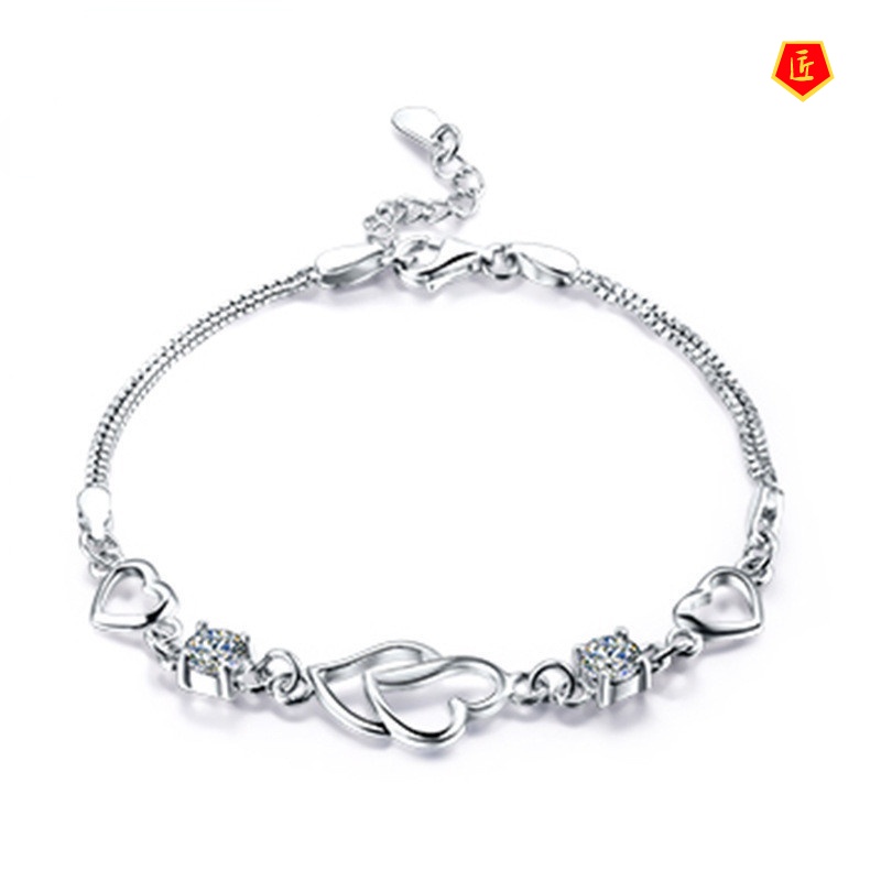 [Ready Stock]Exquisite Elegant 925 Silver Amethyst Bracelet