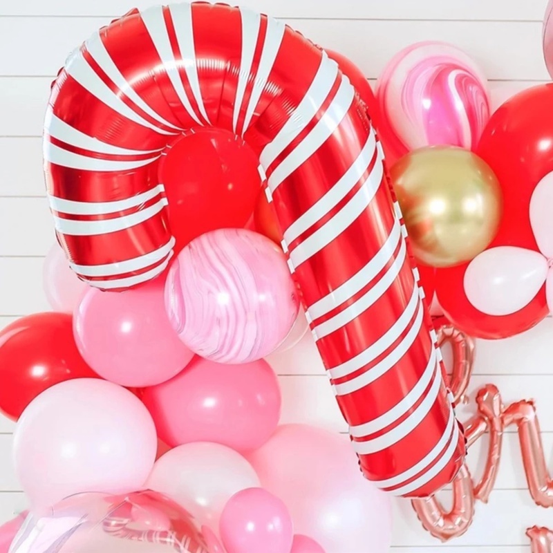 1pc Balon Foil Bentuk Tongkat Natal Ukuran Besar Untuk Dekorasi Rumah / Pesta