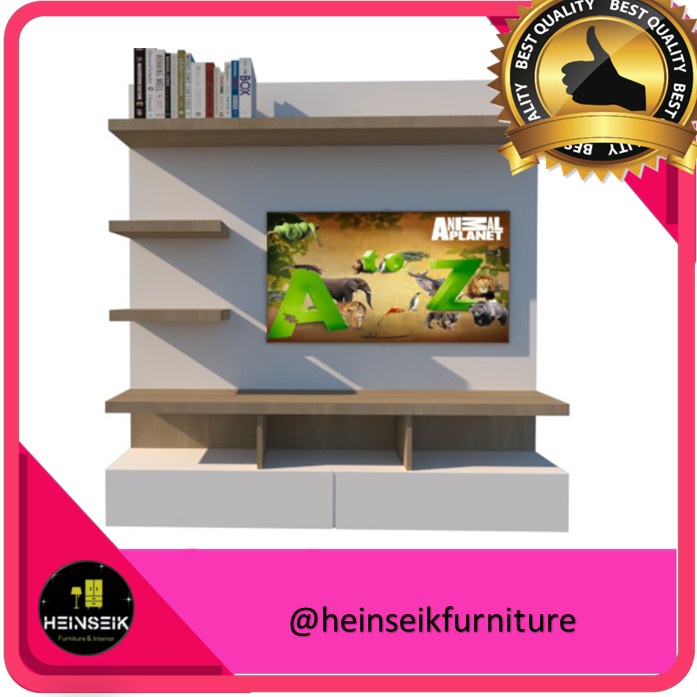 Backdrop tv , floating wall panel tv max 50 inch