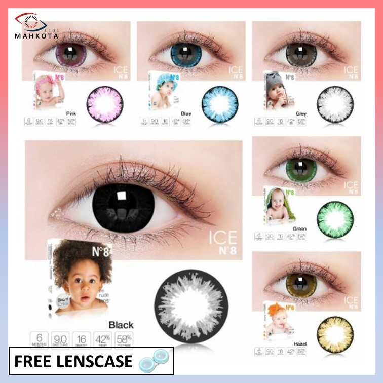 SOFTLENS ICE N8 / NORMAL &amp; MINUS (-0.50 s/d -6.00) BIG EYES / 16MM / N 8 / Softlen Soflens Soflen