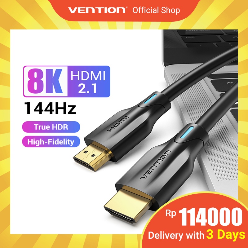 Vention Kabel HDMI 2.1 Kecepatan Tinggi 48Gbps 4K@120Hz 8K 60Hz untuk PS4/TV