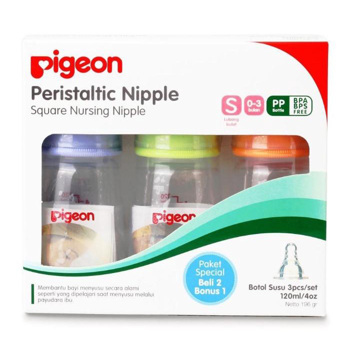 Pigeon Botol 50ml, 120ml, 160ml, 240ml Isi 3 Standart Wideneck