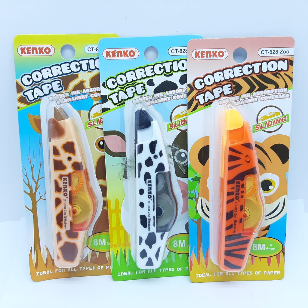 

TIP-EX CORRECTION TAPE CT-828BTK / CT828ZOO 8MX5MM KENKO