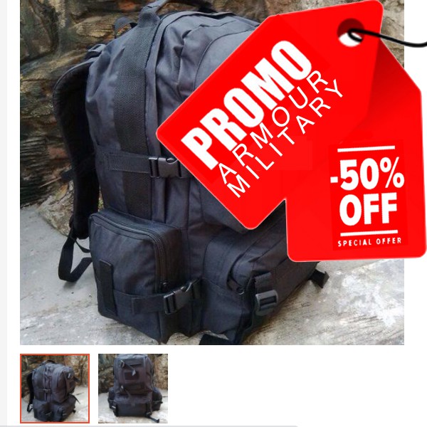 Tas Ransel Punggung Tempur Polisi TNI Army hitam