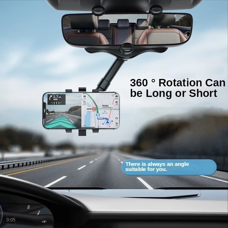 360° Bracket Dudukan Handphone IPhone Android Universal Adjustable Model Putar Untuk Kaca Spion Mobil