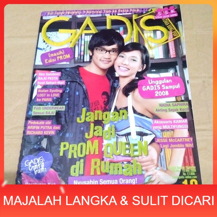 Majalah GADIS No.13 Mei 2008 AFGAN & NADIA SAPHIRA Langka