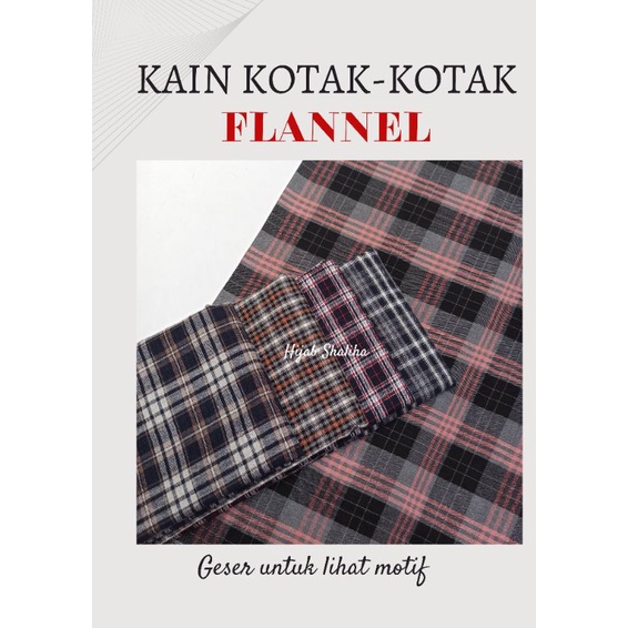 (HARGA 0,5m) KAIN KOTAK KOTAK TARTAN BAHAN FLANEL / FLANNEL