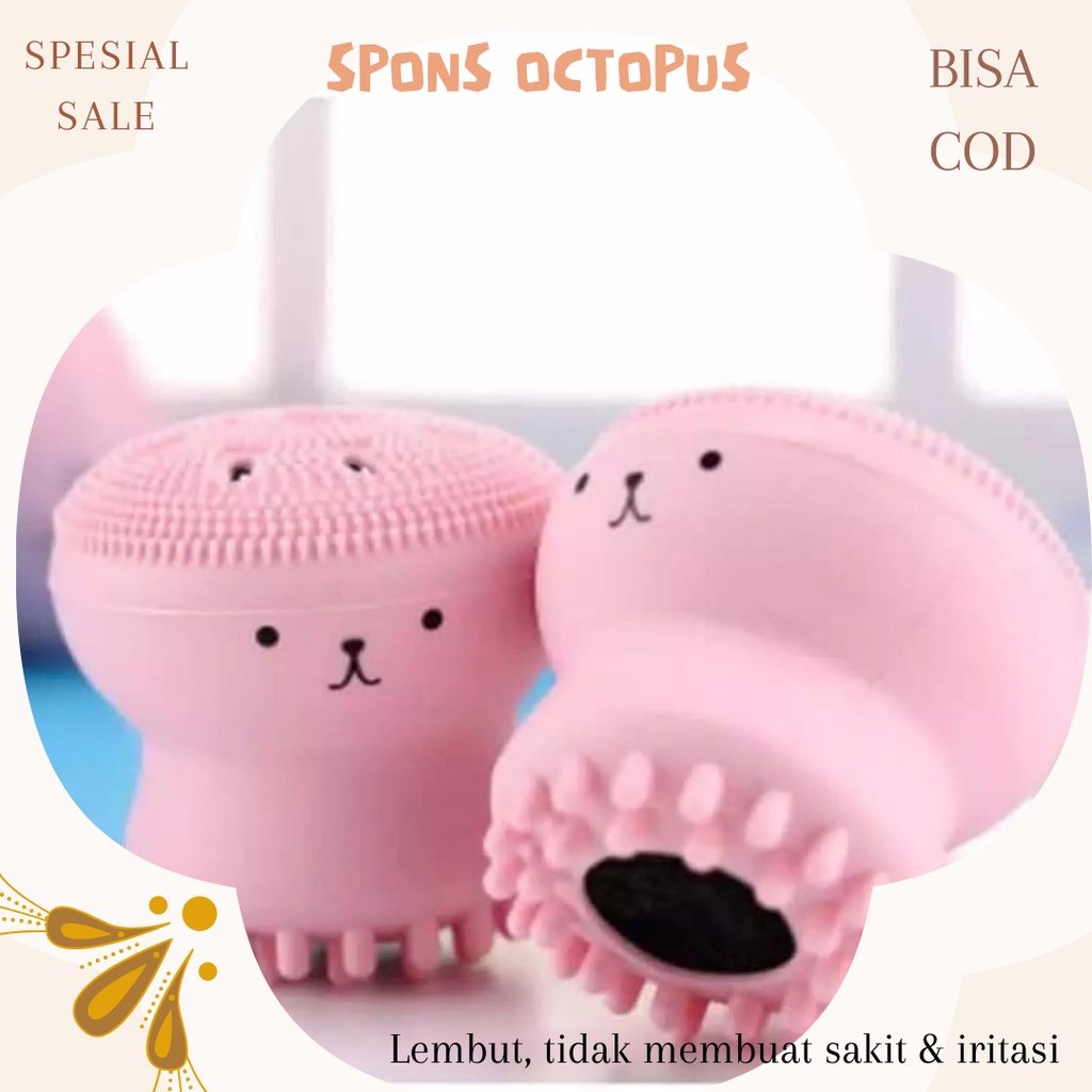 SHABRINA_FASHION!!  Spons Gurita Sikat Pembersih Wajah Silikon Warna Random