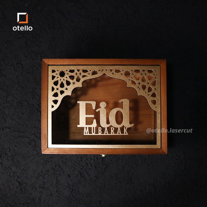 Woodlic Wooden Box Kayu Akrilik Kotak Idul Fitri Hampers Lebaran Eid Packaging Bingkisan Parcel Eid