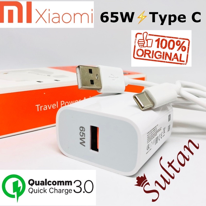 GROSIR CHARGER XIAOMI NOTE10 REDMI11 65W TURBO FAST CHARGING TC MI MICRO TYPE C QUALCOMM QUICK CHARGE