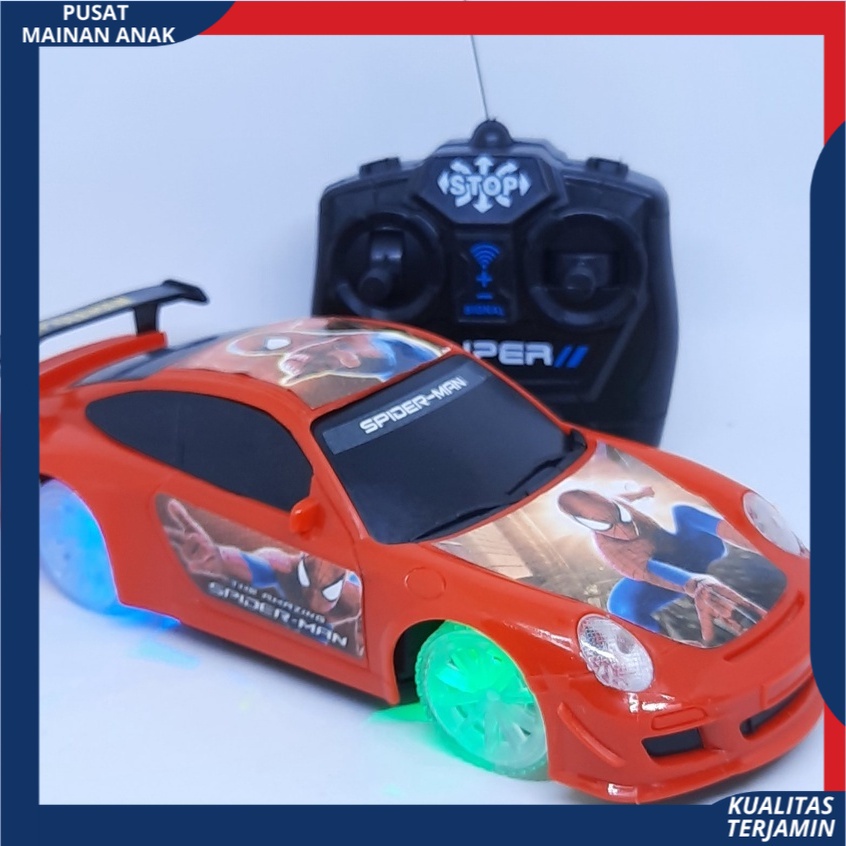 Mainan Mobil Remote Kontrol Sedan Ban Berlampu 3D Aman Digunakan Import Rc CAR Sport Racing Berlampu