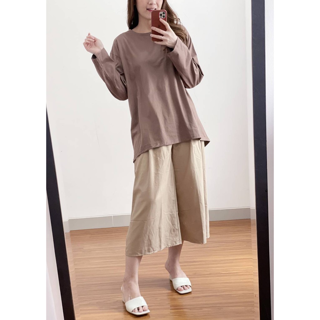 Uniqlo basic crew neck longsleeve hilow t shirt