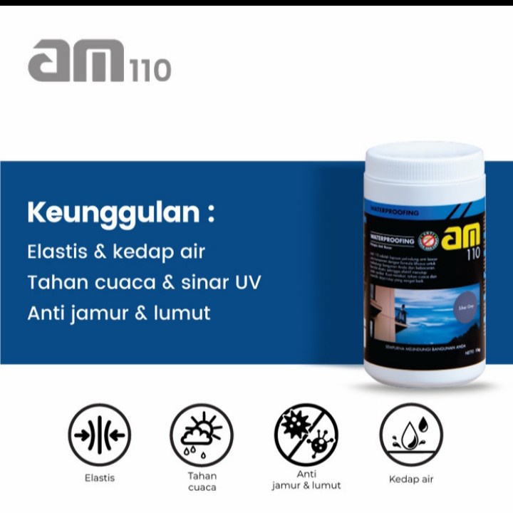 AM Waterproof Cat Pelapis Anti Bocor AM 110 AM110 1Kg - Super White