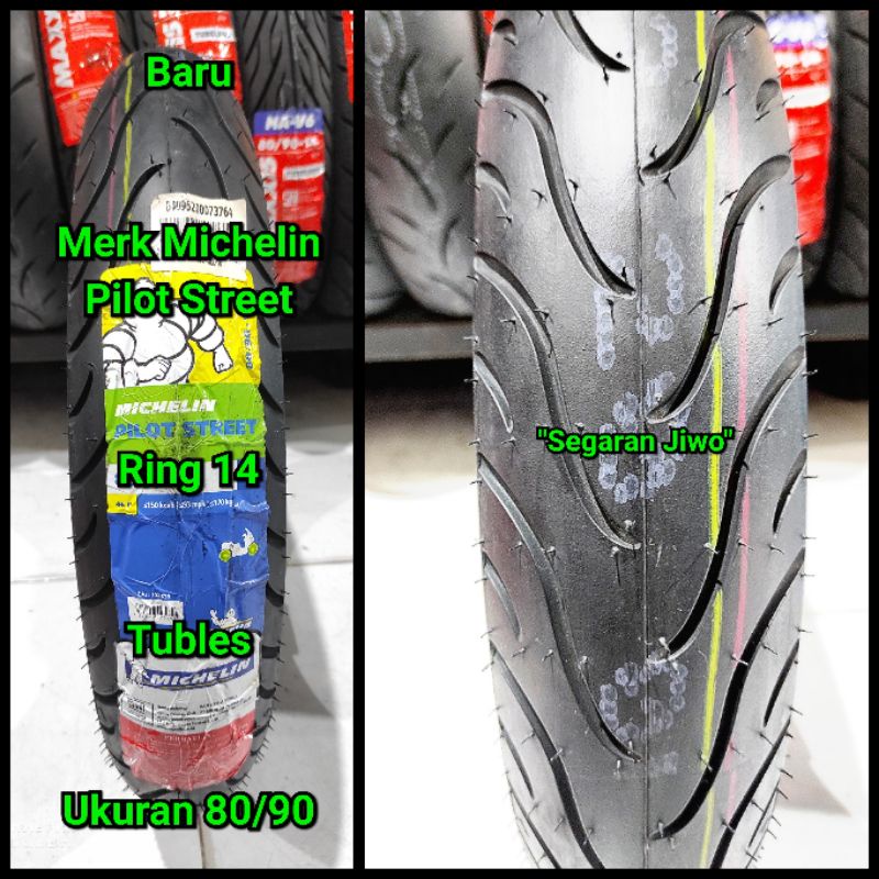 Ban Tubles motor matic ring 14 Ukuran 80/90 merk michelin pilot street ban depan honda beat vario 11