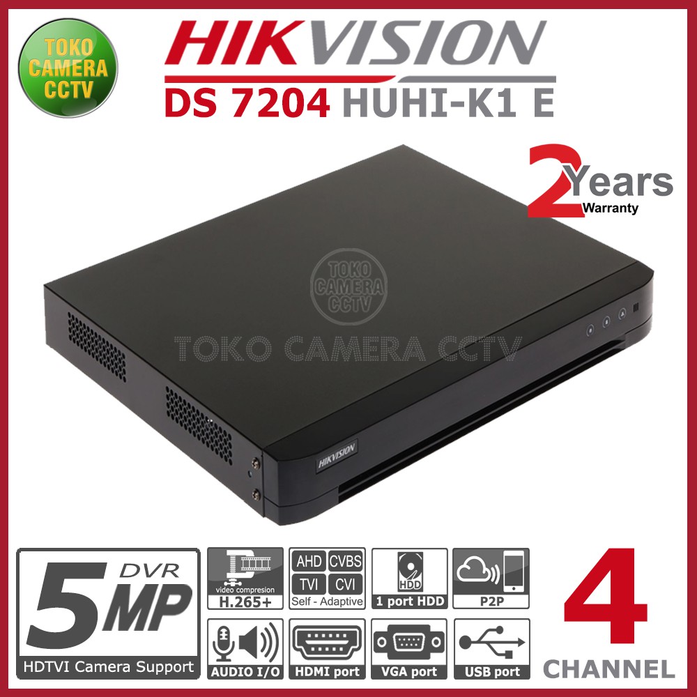 DVR HIKVISION 4 CHANNEL DS-7204HUHI-K1 E