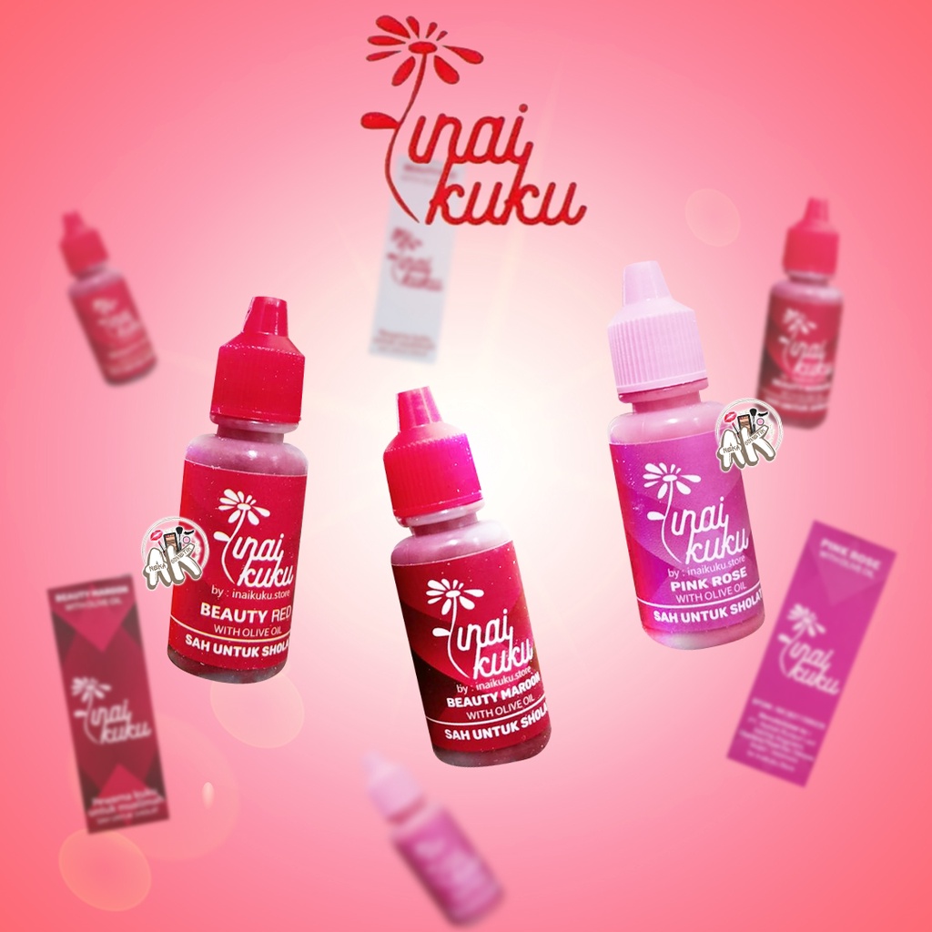 INAI KUTEK KUKU HALAL UNTUK SHOLAT ( READY WARNA MERAH / MAROON / PINK )