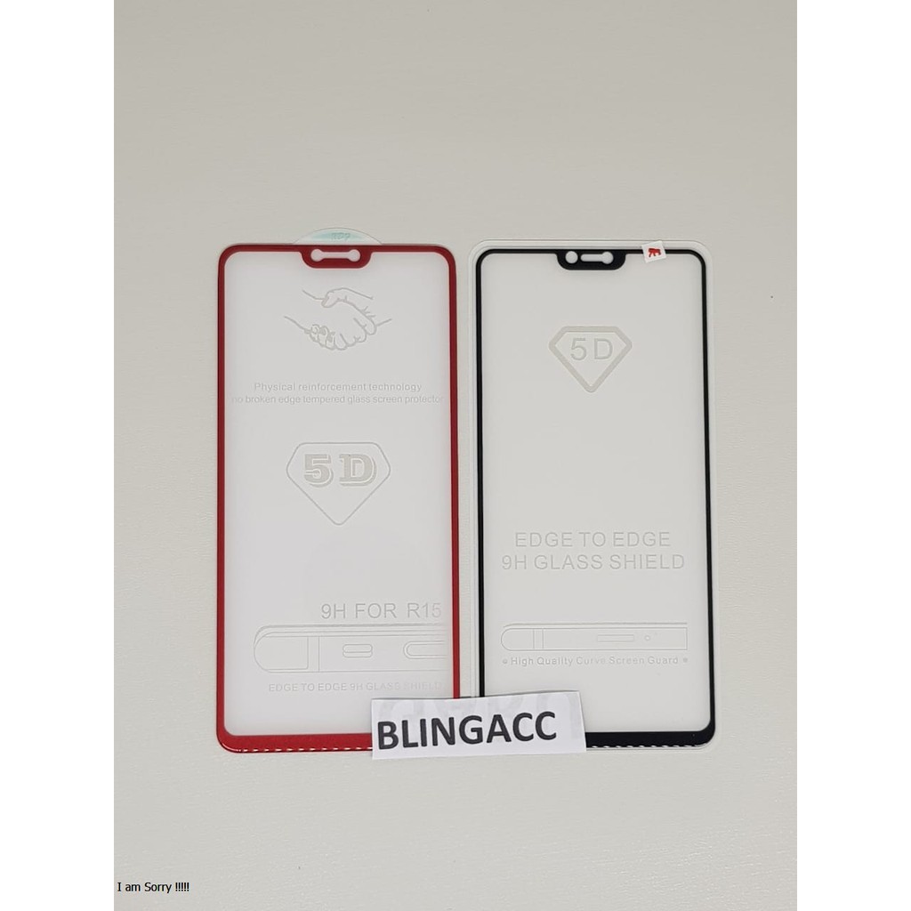 Tempered Glass Full Cover 5D Oppo F9 A3S A7 F11 Pro A5 A9 A91 A12 A31 A52 A53 A33 A5S F5 A11K A55 A95 A76 A17 A57 A77S