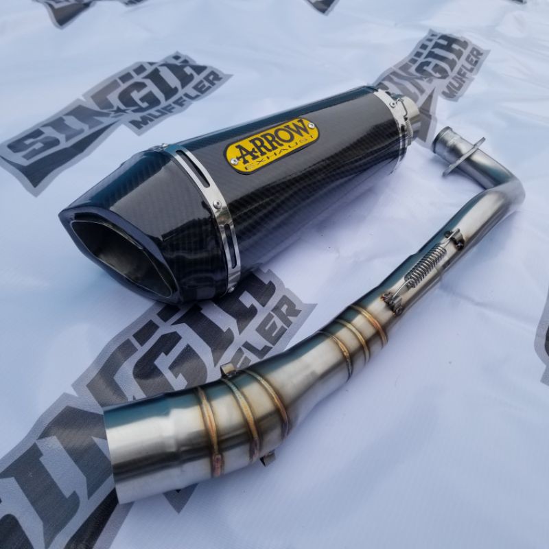 Knalpot Racing Arrow Carbon matic NMAX AEROX155 ADV150 PCX150 VARIO SCOOPY BEAT MIO GENIO LEXI125-3