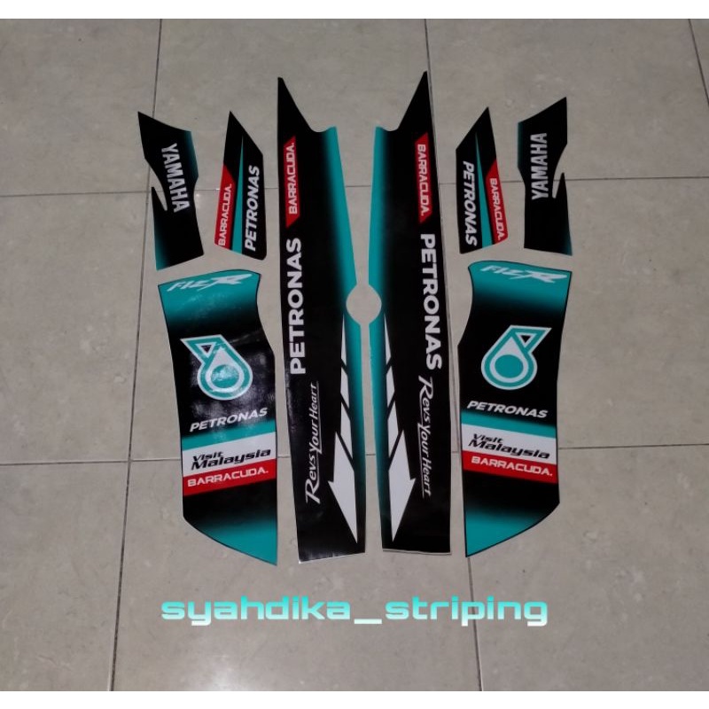 STIKER STICKER STRIPING LIS BODY YAMAHA FIZ R F1Z R FIZR VARIASI PETRONAS BIRU TOSCA HITAM | STRIPIN