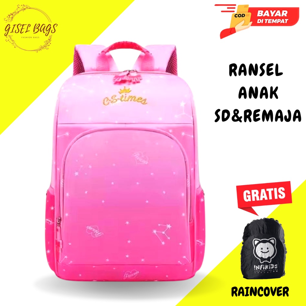 GB-Tas ransel sekolah anak perempuan SD &amp; REMAJA tas ransel anak import tas ransel anak kekinian