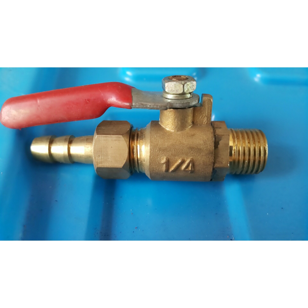 Kran angin 1/4" keran gas keran compresor bronze kuningan ball valve cuci gudang