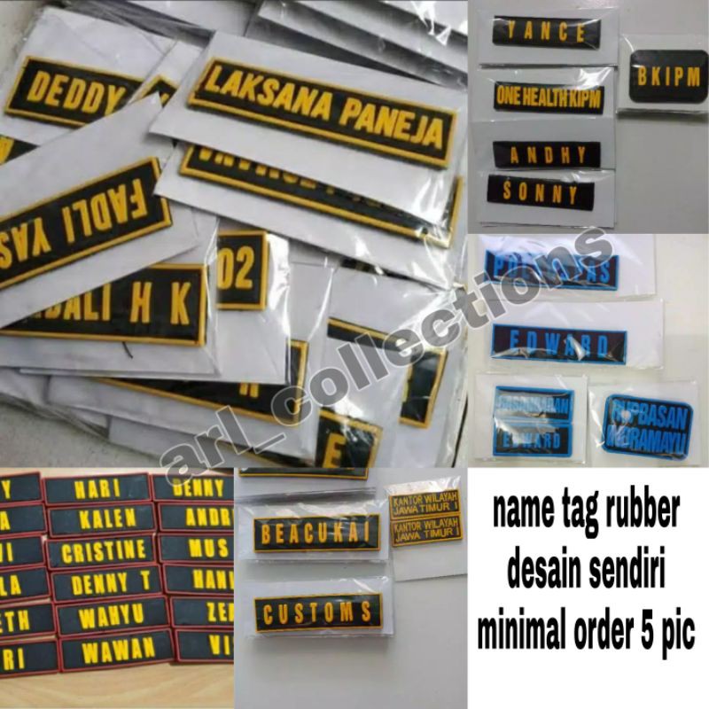 PATCH RUBBER NAMA COSTUM ( MINIMAL ORDER 5 pcs )/TEMPELAM LARET NAME TEG