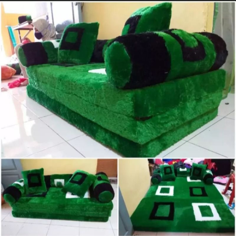 KASUR LIPAT BUSA INOAC/SOFABED KARAKTER BULU RASFUR HALUS TEBAL 10CM