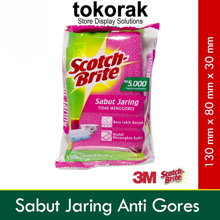 3M SCOTCH BRITE SABUT JARING CUCI ALAT MAKAN PLASTIK ID- T60 - TAPAS