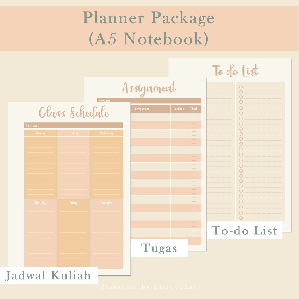 

Jadwal Kuliah + To-Do List + Checklist Tugas [Printable / Digital File]