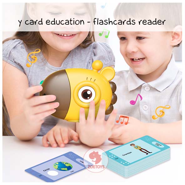 Zoetoys Y card education - flashcards reader | Smart Flash Card 60 pcs with sound 120 Belajar Bahasa Inggris Mainan Membaca Learning Content Children Early Educational Pre-School Interactive Toy Baby Anak Kids