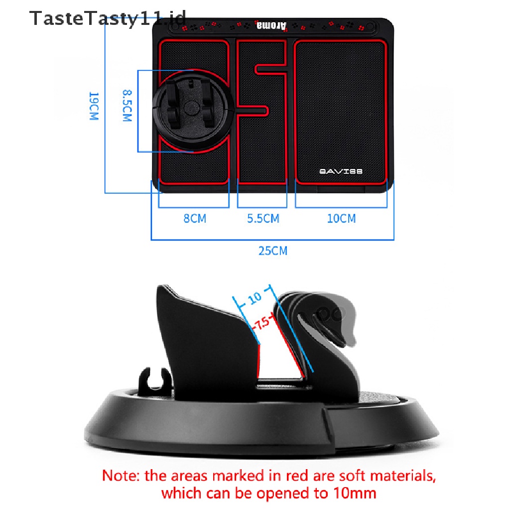 (TasteTasty) 4 In 1 Matras Silikon Lengket Anti Slip Holder Handphone Untuk Dashboard Mobil