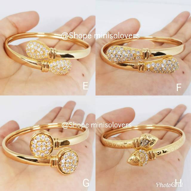 Gelang bangle xuping mata zircon gold n silver GBX-7