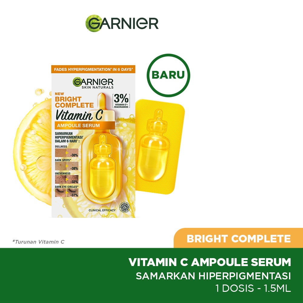 ★ BB ★  Garnier Bright Complete Ampoule Vitamin C Hiperpigmentasi Serum - Serum Wajah - Satuan