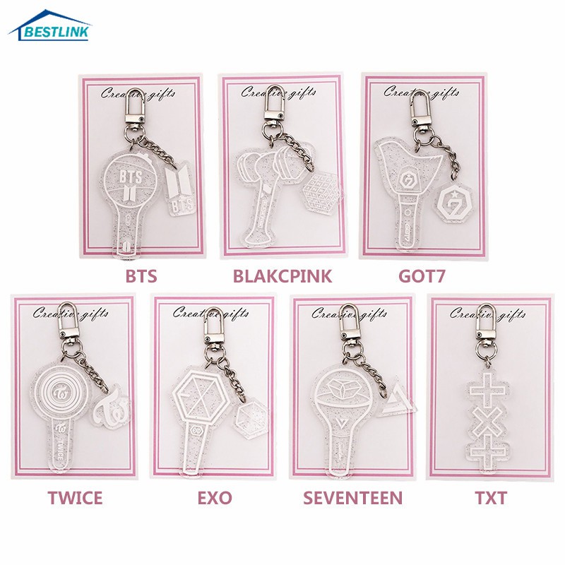 Bl Gantungan Kunci Desain Kpop Glitter Arcylic Bts Blackpink Got7 Twice Exo Seventeen Shopee Indonesia