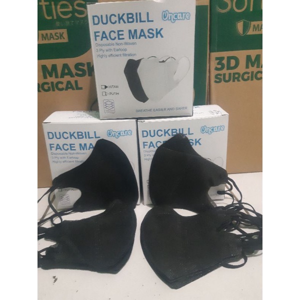 MASKER DUCKBILL ONCARE 3PLY GARIS HITAM - FACE MASK