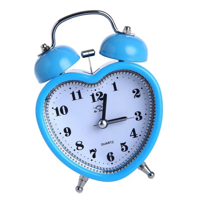 Jam Beker Kring / Jam Weker/ Jam Alarm / Jam Beker Besi / Jam Meja/ weker kamar tidur bentuk love