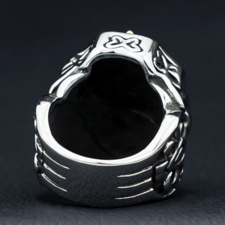 SEUSUK  Vintage Fashion Mens Personality Fashion Carve Knights Cross Shield Ring COD