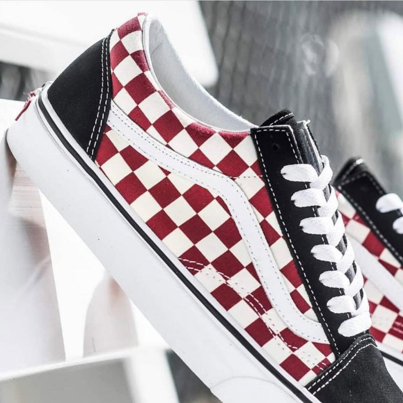 Vans Oldskool Classic Checkerboard “ Black & Red “