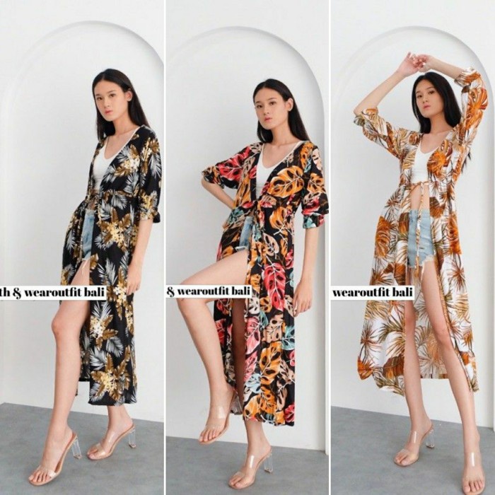 Cardigan panjang pantai bali /outer pantai /longdres /baju santai bali - Foto display
