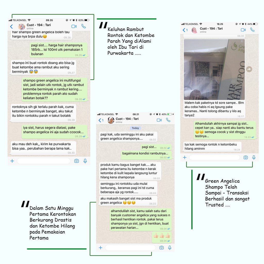 SHAMPO PENUMBUH RAMBUT BOTAK Akibat Rontok Parah, Menghilangkan Ketombe, Shampo Green Angelica BPOM-7