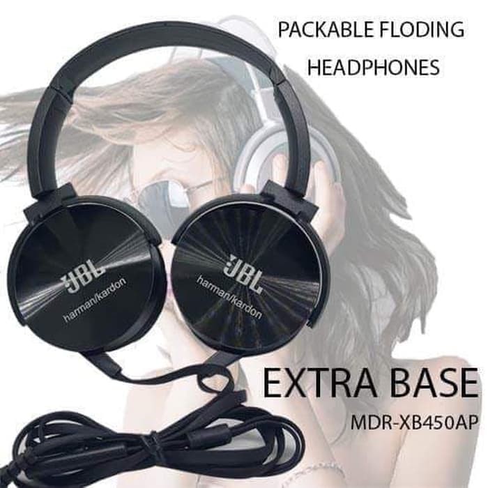 Headset Headphone Stereo JBL MDR XB450 XB-450 AP EXTRA BASS